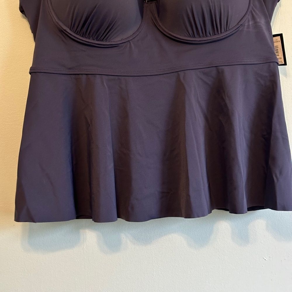 Torrid Peplum Underwire Swim Top - Blue 3X D/DD - Picture 8 of 11
